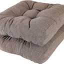 RACE LEAF 19" x 19" Patio Chair Cushions Brown - Outdoor/Indoor Tufted Memory Foam Chair Pads Set of 2, Water-Resistant Olefin Chair Seat Cushion Non-Slip Backing