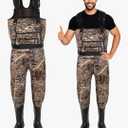 8 Fans Hunting Waders with 1000G Insulation Rubber Boots, Neoprene Chest Wader, Waterproof Bootfoot Waders for Men & Women. size 12
