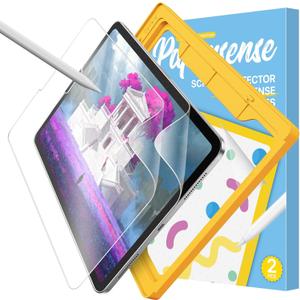 OMOTON PAPERSENSE 2 Pack Paper Screen Protector for iPad Pro 11 inch (2022/2021/2020/2018), and iPad Air 5th&4th Generation(10.9 inch, 2022&2020), Anti-glare Matte PET Film with Easy Installation Tray, Draw Like on Paper, Ultra-Responsive