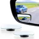 LivTee Blind Spot Car Mirror, HD Glass Frameless Convex Side Mirror Blindspot, Wide Angle Rear View Mirrors for SUVs, Trucks and RVs - Car Accessories (Adhesive Mount, Wedge-Shaped)