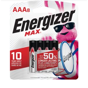 Energizer MAX AAA Batteries (8 Pack), 6 Cards