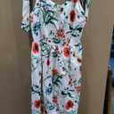 PopReal Mommy and Me Floral Printed Dresses Shoulder Straps Bowknot Chiffon Sleeveless Beach Mini Sundress (White) (M, Woman) 1 Pack