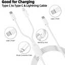 2-Pack 6Ft Charging CableFast Charger to USB C Cable2 in 1 Multi Chargers Cable Cord 6FT for /iPhone17 15 16 Pro Max/14/13/12/11