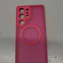 CANSHN Designed for Samsung Galaxy S25 Ultra Case (2025) [Full Camera Protection] [Compatible with Magsafe] Translucent Matte Back Protective Phone Cover, Hot Pink