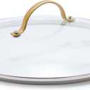 GreenPan Reserve 10" Tempered Glass Lid for Pots and Pans Cookware, Gold-Tone Handle with Matte Finish, Dishwasher and Oven Safe