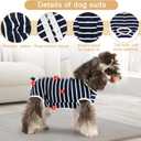 Etdane Dog Diapers Sanitary Panties Physiological Period Shirts Surgical Recovery Suits for Male and Female Dogs (Large, Blue Stripe)