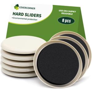 Furniture Sliders for Carpet 8 PCS - 3 1/2 inch Furniture Moving Slider Chair Legs Floors Protectors Move Your Furniture Easy & Safely(for Carpet)
