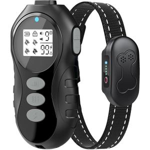 Dog Shock Collar with Remote Control for Dogs 10120lbs, IPX7 Waterproof Dog Training Collar with Security Lock, 4 Safe Training Modes, Rechargeable Long Battery Life for Small Medium Large Dogs Gray