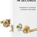 Asidrama 4 Pack Champagne Bronze Privacy Door Handles, Door Lever with Door Knobs Indoor for Bedroom or Bathroom, Heavy Duty Door Handles Interior with Locks for Left Right Sided Doors