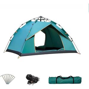 Camping Tent - Automatic Quick Open, Windproof, Easy Setup for Outdoor, Beach, Hiking, Traveling (2-3 Person, Green)