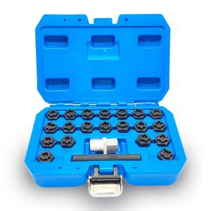 22PCS Wheel Locking Nut Key Kit Compatible with VW VAG Volkswagen, Wheel Lock Nut Socket Adapter Set, Wheel Anti-Theft Lug Nut Removal Tool, Anti-Theft Screw Remover Hand Repair Tool