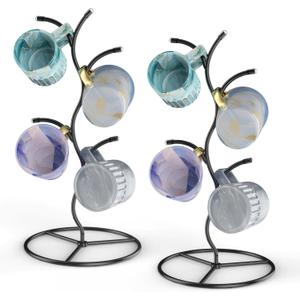 Beesini 2 Pack Mug Holder, Metal Coffee Mug Holders Tree, Decorative Mug Rack, Mug Cup Tree for Kitchen Decor Organizer, Black