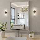 Frameless Bathroom Mirror, 18"x26" Beveled Bathroom Vanity Mirror