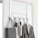 KitchLife Long Over The Door Hooks Hanger with 15.75" Extended Arms, Fits 1 3/8" Doors, L40U - Upgraded Thickened Heavy Duty Bathroom Accessories and Towel Rack Organization - 1 Pack, Glossy White