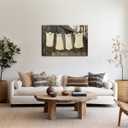 Vintage Halloween Wall Art Ghost Laundry Poster Canvas print Muted Farmhouse dark academia Room Decor Face Spooky Gothic for Halloween Party House Decor 8x12inch Framed (style-4)