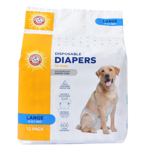 Arm & Hammer Disposable Female Dog Diapers, Large, 12 Count