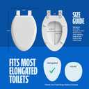HIGHCRAFT Premium Elongated Toilet Seat with Slow-Close Design, Adjustable Hinges & Quick Removal Mechanism - Molded Wood Toilet Seat - Fits Standard Elongated Toilets - Oval Seat in White