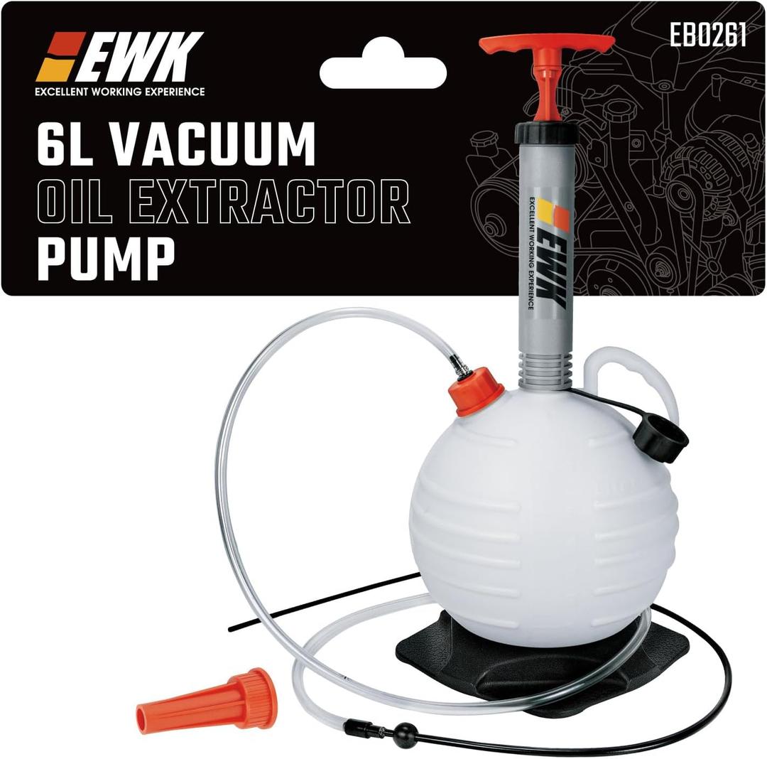 EWK 6L Vacuum Oil Extractor Pump, Portable Fluid Extractor Oil Change Pump for Automotive, Marine Boat, Jet Ski, Fast Oil Change & Quick Drain Fluid Transfer Pump