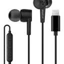 PALOVUE Lightning Earbuds - Compatible iPhone 14/13/12/11/10/8/7 Plus - MFi Certified with Microphone - SweetFlow Black