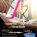 Newfuture Magnetic for iPhone 15 Pro Case [Compatible with Magsafe] [Military Grade Drop Protection] Translucent Matte Anti-Fingerprint Shockproof Phone Case for iPhone 15 Pro 6.1 inch, Hot Pink
