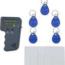 125khz RFID Reader Writer,Handheld RFID Copier,RFID Reader for 125khz Id and Hid Cards (with 5pcs T5577 Key Fob and 5pcs T5577 RFID Cards)