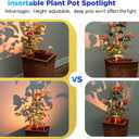 LED Spotlight Indoor, Height Adjustable 9"-20",Plug-in Small Floor Spot Lights, 3000K Uplighting,Timer 3/9/12H,10 Brightness, Focus Display Lights for Plant/Painting/Picture/Tree,Accent Decor lighting (Silver)