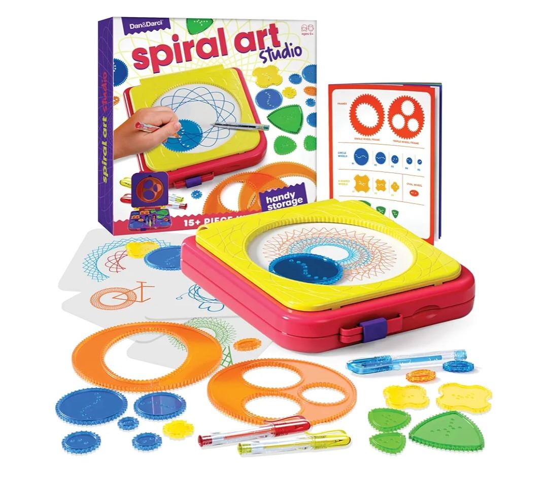 Dan&Darci Spiral Art Kit for Kids - Craft Set for Girls & Boys Ages 6-12 - Gifts for 6, 7, 8, 9, 10 Year Old Girl, Boy - Toys and Crafts Kits Gift - Arts Birthday Retro Vintage Ideas Drawing