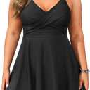 Aqua Eve Plus Size Swim Dress - Two Piece Tankini Swimsuit Tummy Control Bathing Suit with Shorts 2025 (Black) 16W