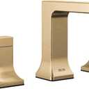 Delta Velum Brushed Gold Bathroom Faucet 3 Hole, 8 Inch Widespread Bathroom Sink Faucet for Vanity, Metal Push-Pop Drain Assembly, Champagne Bronze 3539LF-CZMPU