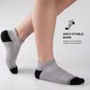 Mens Ankle Cotton Socks 8 Pairs Cushioned Breathable Running Socks Athletic Ankle Anti-Blister Sports Running Socks (Small-Medium, Grey)