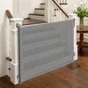 Retractable Baby Gates No Drilling | 54" Wide x 38" Tall Dog Gates for Stairs | Indoor/Outdoor Use | Child Gates for Doorways, Deck, Porch, Hallways, Patio - Gray