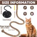 Cat Climbing Rope with Hook,Natural Jute Ropes for Ceiling and Wall Mounted,Cat Climbing Sisal Rope Cats Scratch Rope Suitable for Indoor Cats (1.20" x 9.84Ft)