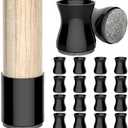 12 Pcs Chair Leg Floor Protectors with Felt Pads, Silicone Chair Leg Covers,Protect Floors!（Fit:1.575" - 2" Black）