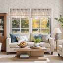 Jinchan Ruffled Valance Curtain for Window Kitchen Valance Living Room Farmhouse Rustic 18 Inch Light Filtering Sheer Voile Shabbychic Light Beige Valance Small Window Treatment Rod Pocket 1 Panel
