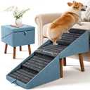 17" H Dog Steps for Small Dogs, Ramp Stairs for Sofa(Mist Blue)