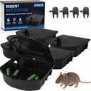 6 Pack Rat Bait Station with Key Mouse Bait Boxes 10.5x10.5x3.5in