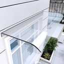 2PC Window Door Wall Frosted Canopy, 15.8 x 23.6 Inch Door Shelter Window Cover Window Awning PET for Sun UV Rain Shelter