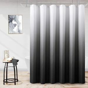 Naturoom Gray Shower Curtains, Dark Grey Waffle Fabric Curtains for Bathroom Hotel Grade Cloth Curtain Liner Simple Modern Shower Curtain for Men, Machine Washable 72x84, Dark Gray