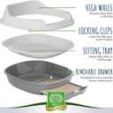 Small Pet Select - Sifting Cat Litter Box, with 5 Pee Pads and Litter Scoop, Premium System for Cats and Other Small Animals, Tidy and Easy to Clean with Drawer, Scoop, and Removable Tray  Sifting Litter Box (No Litter Pellets), Gray