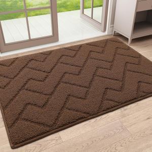 OLANLY 32x20 Indoor Door Mat - Traps Dirt and Moisture, Non-Slip Rubber Backing Doormat, Easy to Clean and Washable, Low-Profile Design for Entryways, Coffee