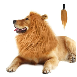 CPPSLEE Lion Mane for Dog Costumes, Realistic Wig for Medium to Large Sized Dogs, Halloween Costumes (Brown)