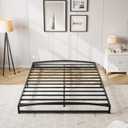 IDEALHOUSE Low Profile Queen Bed Frame, 6 Inch Heavy Duty Metal Queen Size Platform Bed Frame, Mattress Foundation with Steel Slat Support, No Box Spring Needed, Easy Assembly, Black