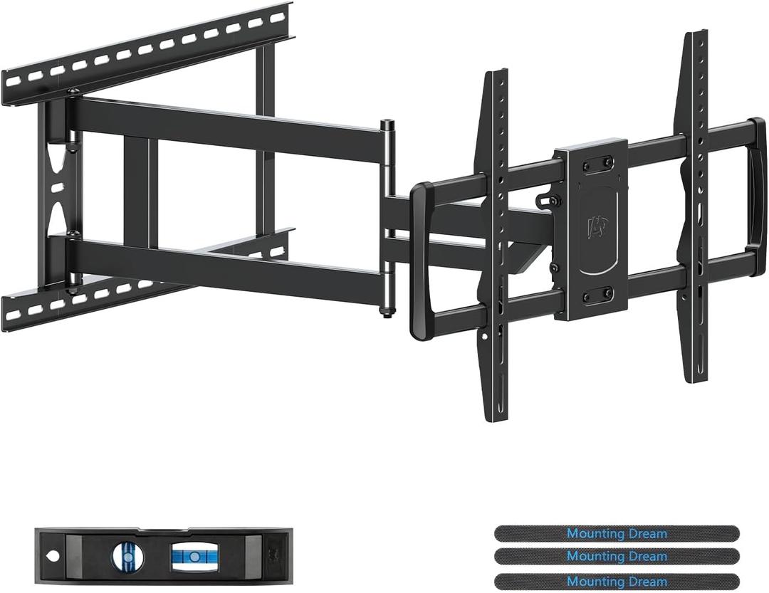 Mounting Dream Long Arm TV Wall Mount for 37-75 Inch TV, Corner TV Wall Mount with 32 Long Extension, Full Motion TV Mount Swivel & Tilt, Fits Max VESA 600x400mm,100 lbs, 16,18,24 Studs MD2285-LA
