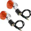 Turn Signal Lights Chrome Bullet 12V Universal for Motorcycle Front Rear Blinker Indicator Replacement for Honda Yamaha Suzuki Harley