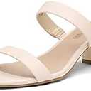 DREAM PAIRS Women's Two Strap Open Toe Low Block Chunky Heels Sandals Dress Pumps Casual Summer Mules Shoes 5.5