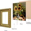 eletecpro 3x4 Picture Frames Set of 2, Ornate Frame with Glass Cover, Rustic Gold Photo Frames Display 3 x 4 Photo for Tabletop, Gold