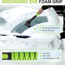 Yougfin 43" Ice Scraper for Car Windshield, Snow Brush with Squeegee, 3 in 1 Snow Removal for Cars with Foam Grip and 180 Pivoting Brush Head for Auto Truck SUV (Green)