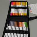 Ohuhu Markers Paper-friendly No Peeling Water-based 60 Colors Dual Brush Fineliner Tips Markers for Adult Coloring Books No Bleeding Coloring Markers for Kids Beginner Calligraphy - Pupe