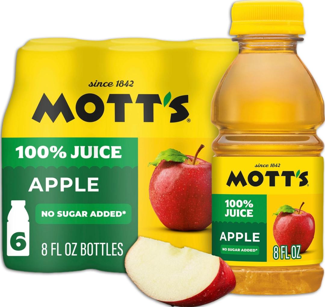 Mott's 100% Original Apple Juice, 8 fl oz bottles, 6 pack, EXP: 03/04/27