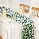 KHOYIME 18 Pack 144 FT Artificial Flower Garland, Fake White Roses Vines Silk Flowers Faux Plastic Outdoor Hanging Floral Ivy Garland Decoration for Wedding Arch Bedroom Home Wall Backdrop Room Decor